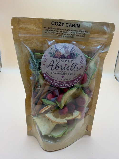 Cozy Cabin simmer pot potpourri bag, handmade by Simply Abrielle